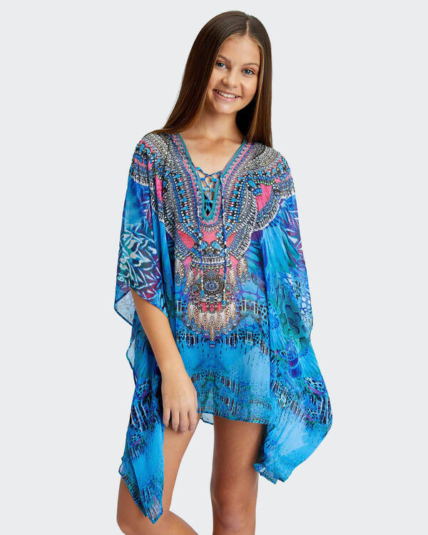 Kaiami Girls Blue Jay Kaftan Beach Cover for Womens