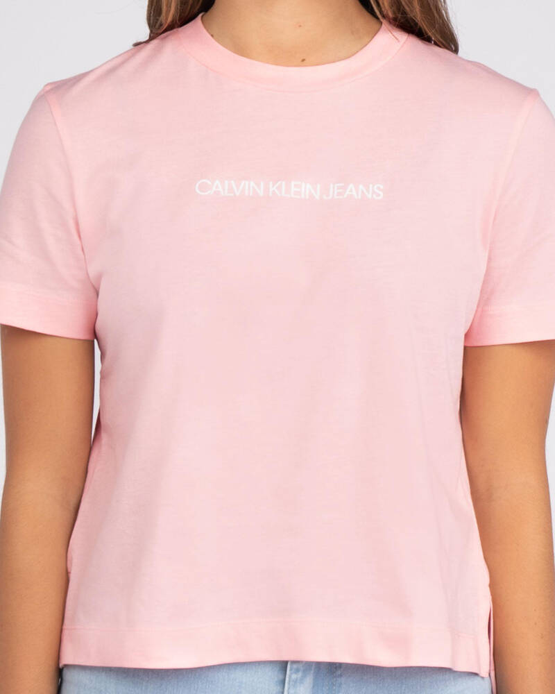 Calvin Klein Jeans Shrunken Institutional T-Shirt for Womens