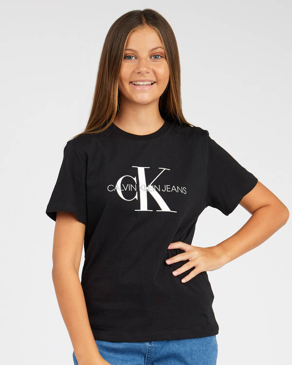 Calvin Klein Girls' Monogram Logo T-Shirt for Womens