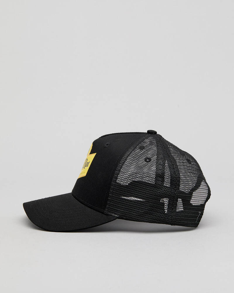 Frothies Black Rat Trucker Cap for Mens