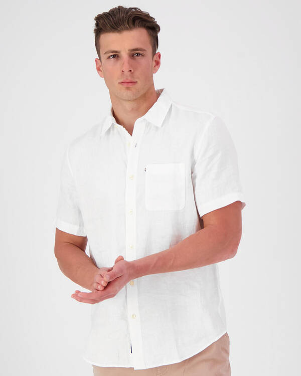 Academy Brand Hampton Linen Short Sleeve Shirt for Mens