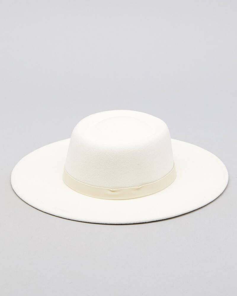Mooloola Nina Felt Boater Hat for Womens