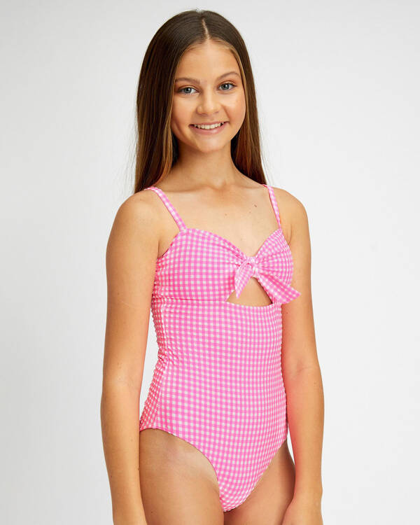 Topanga Girl's Pretty Gingham One Piece Swimsuit for Womens