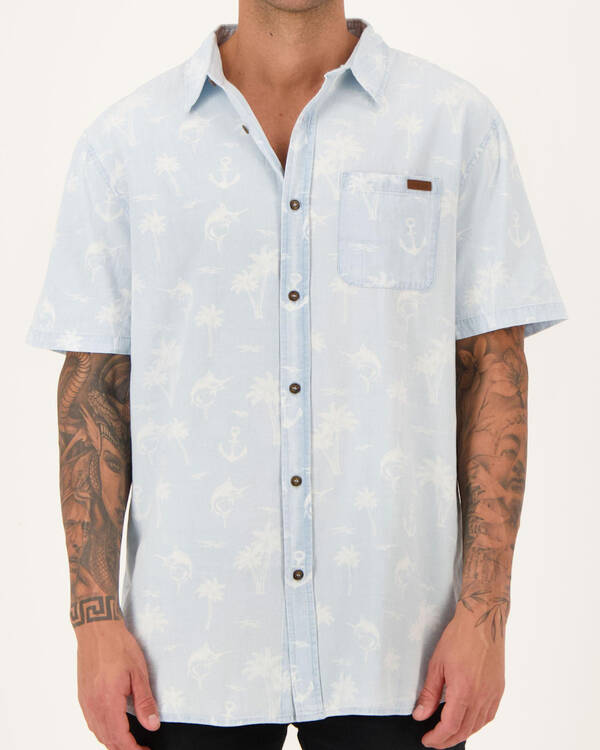 Salty Life Nautical Short Sleeve Shirt for Mens