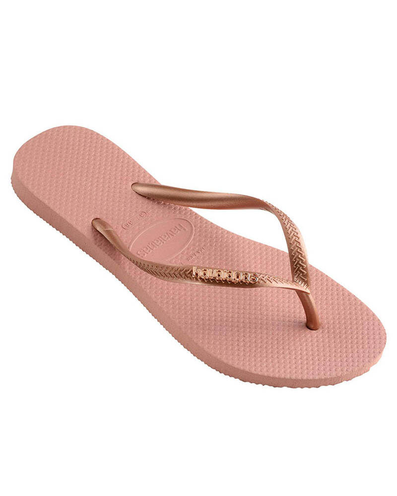 Havaianas Slim Metal Logo Thongs for Womens