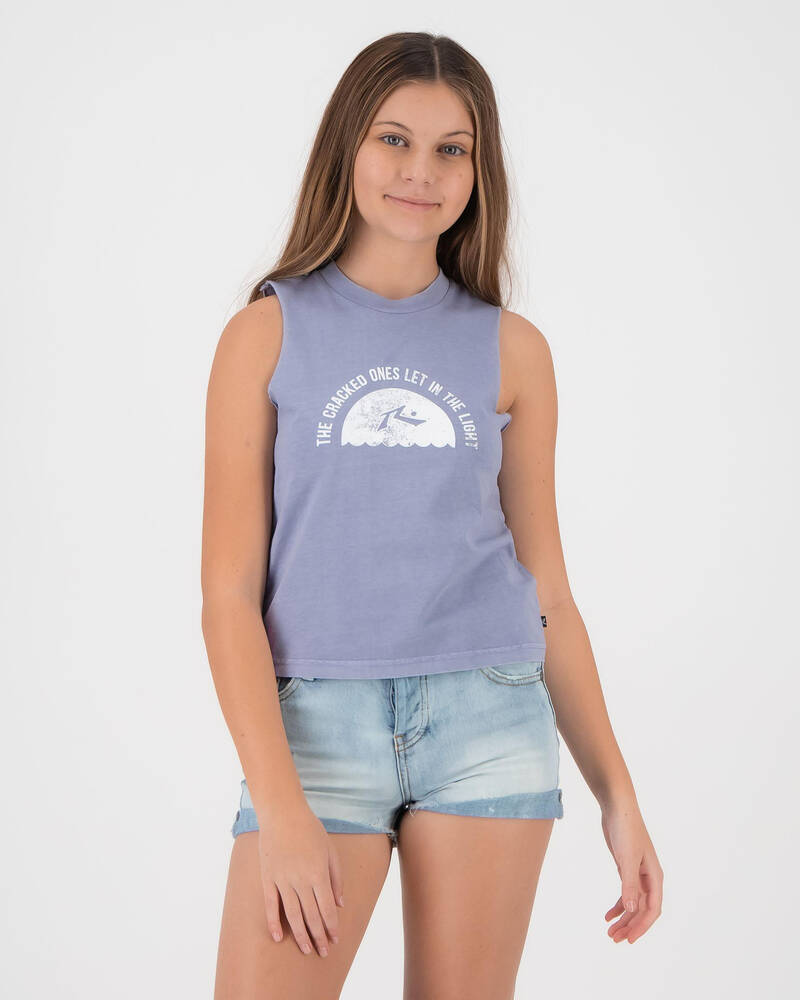 Rusty Girls' Sunlit Tie Front Muscle Tank Top for Womens