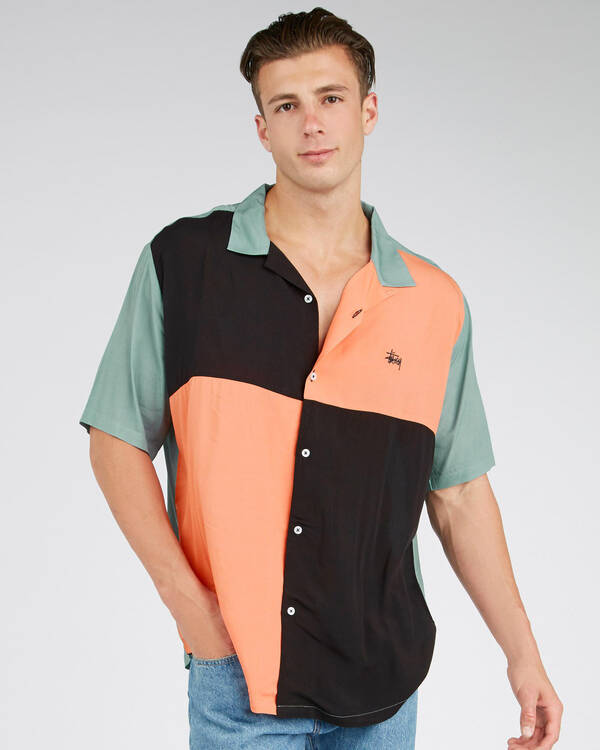 Stussy Solid Panel Short Sleeve Shirt for Mens