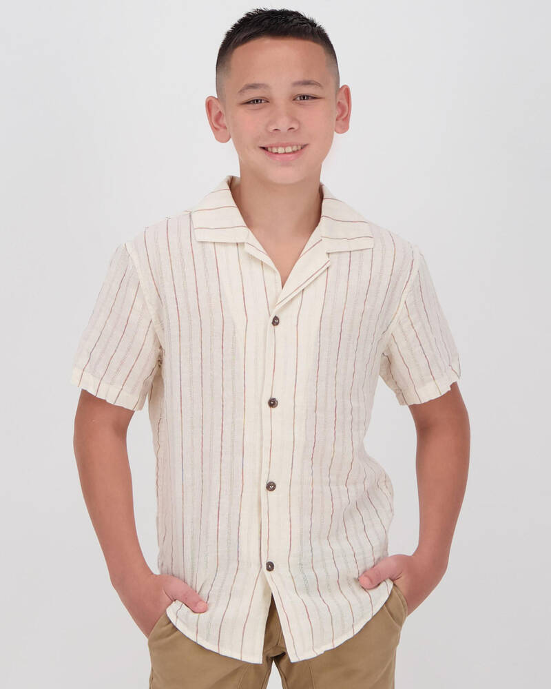 Rhythm Boys Vacation Stripe Short Sleeve Shirt for Mens