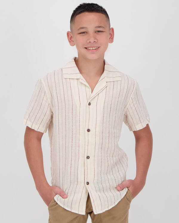 Rhythm Boys Vacation Stripe Short Sleeve Shirt for Mens