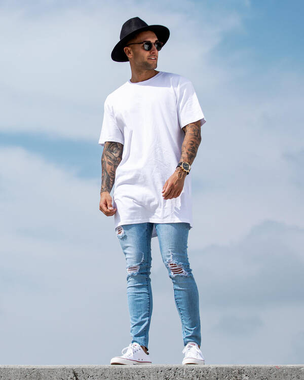 Black Palms The Skinny Crop Jeans for Mens