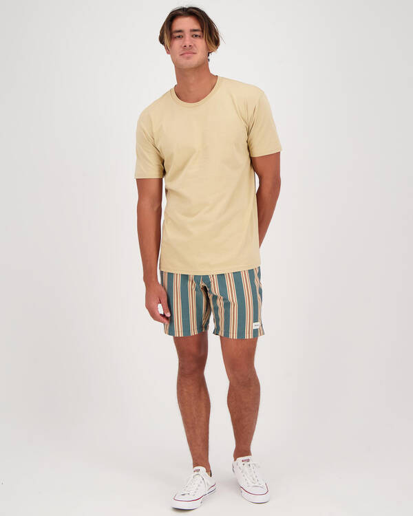 Rhythm Heritage Stripe Trunk Board Shorts for Mens