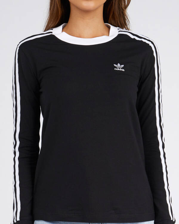 Adidas 3 Stripe Long Sleeve T-Shirt for Womens