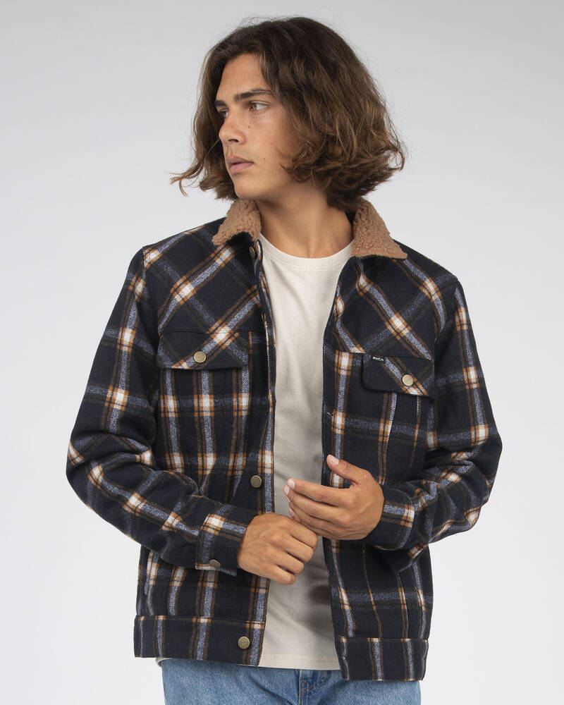 RVCA Daggers Plaid Sherpa Jacket for Mens