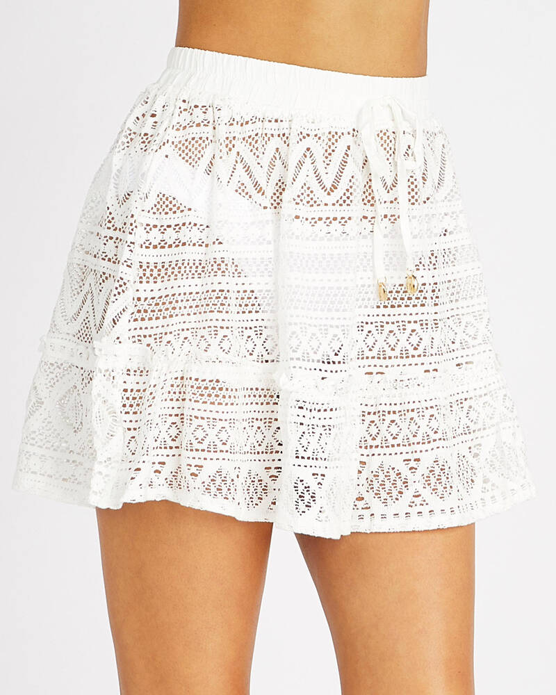 Topanga Love Crochet Beach Cover Skirt for Womens