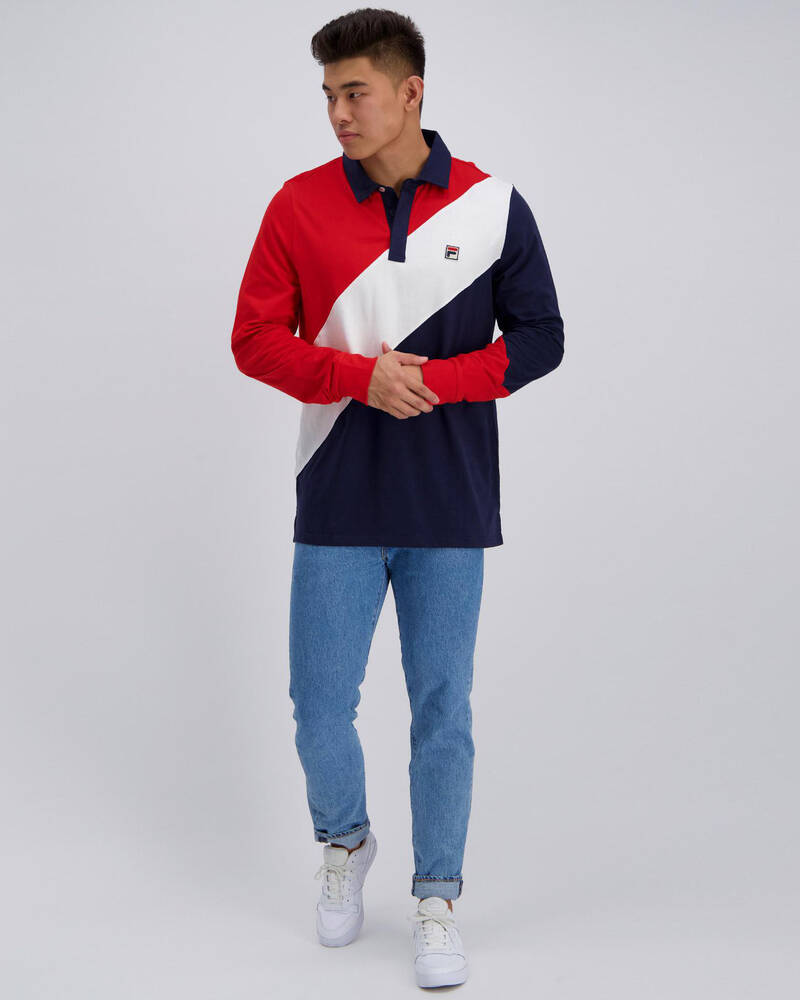 Fila Mazen Long Sleeve Polo Shirt for Mens