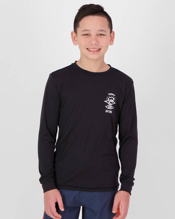 Rip Curl Boys' Search Logo Long Sleeve Rash Vest for Mens