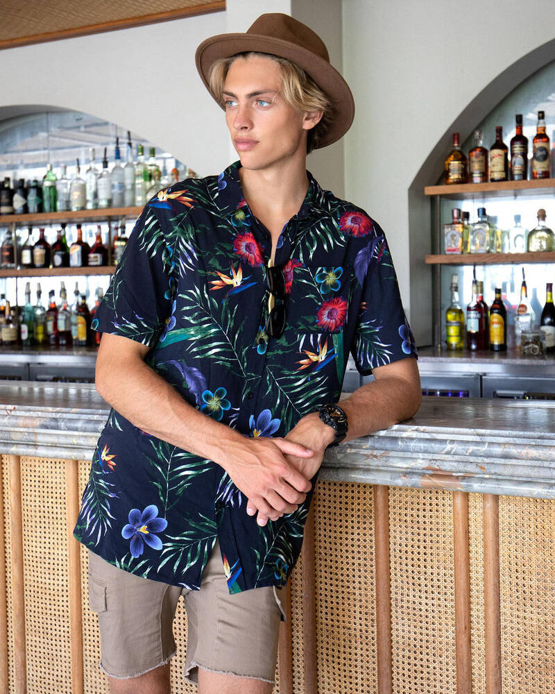 Skylark Plum Short Sleeve Shirt for Mens
