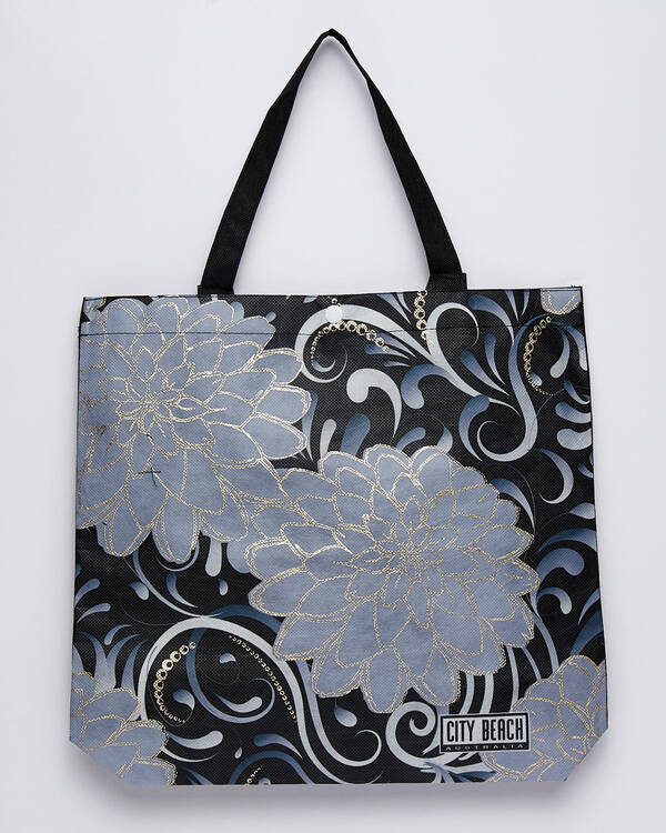 Mooloola Silver Floral Eco Bag for Womens