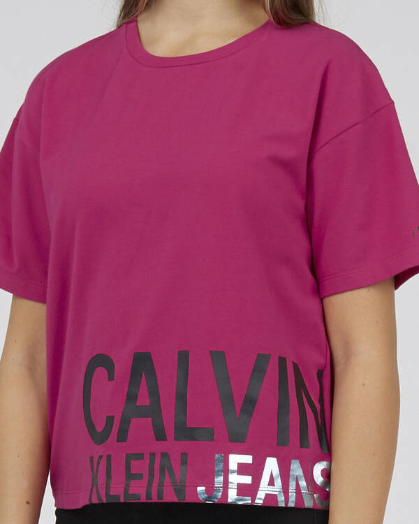 Calvin Klein Jeans Girls' Stamp Logo T-Shirt for Womens
