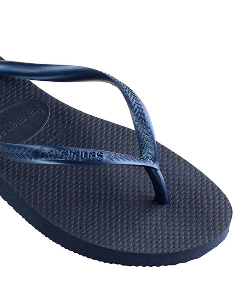 Havaianas Slim Metallic Navy Thong for Womens
