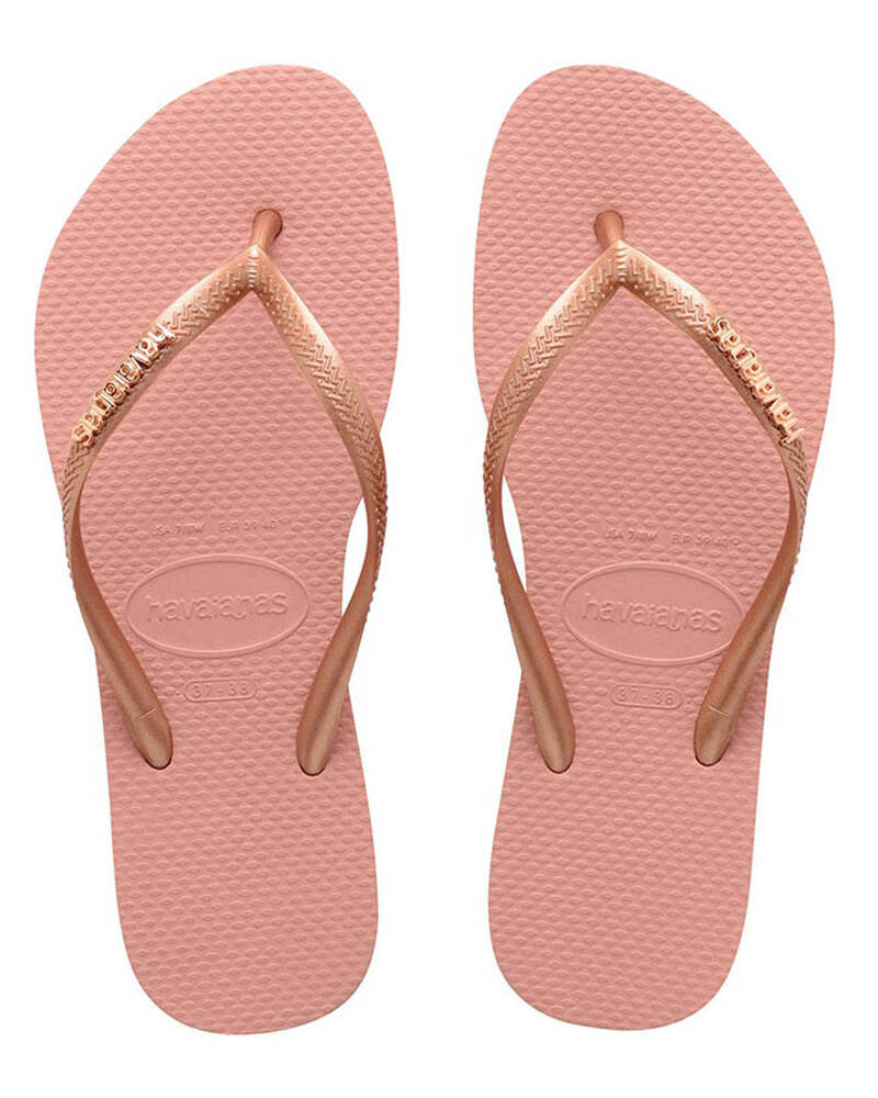 Havaianas Slim Metal Logo Thongs for Womens