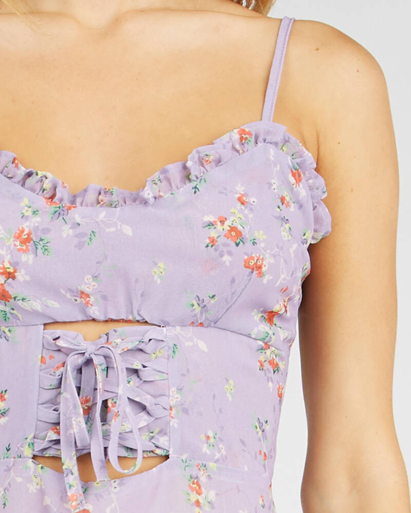 Red Berry Lavender Fields Dress for Womens