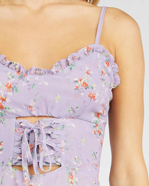 Red Berry Lavender Fields Dress for Womens