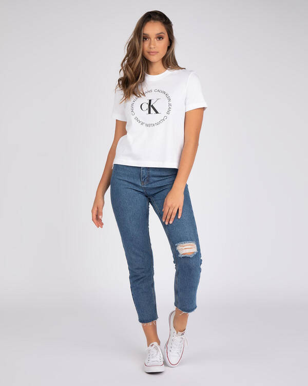 Calvin Klein Jeans CK Round Logo T-Shirt for Womens