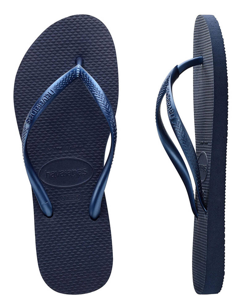 Havaianas Slim Metallic Navy Thong for Womens