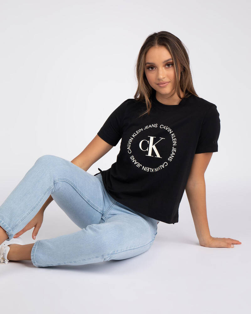 Calvin Klein Jeans CK Round Logo T-Shirt for Womens
