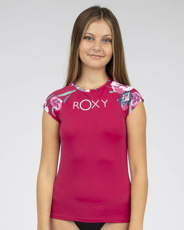 Roxy Girls' Little Wanderer Short Sleeve Rash Vest for Womens
