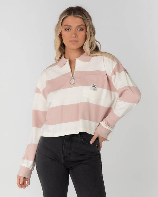 Stussy Loree Stripe Rugby Long Sleeve Shirt for Womens
