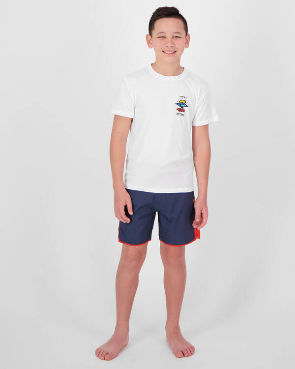 Rip Curl Boys' Search Logo Short Sleeve Rash Vest for Mens