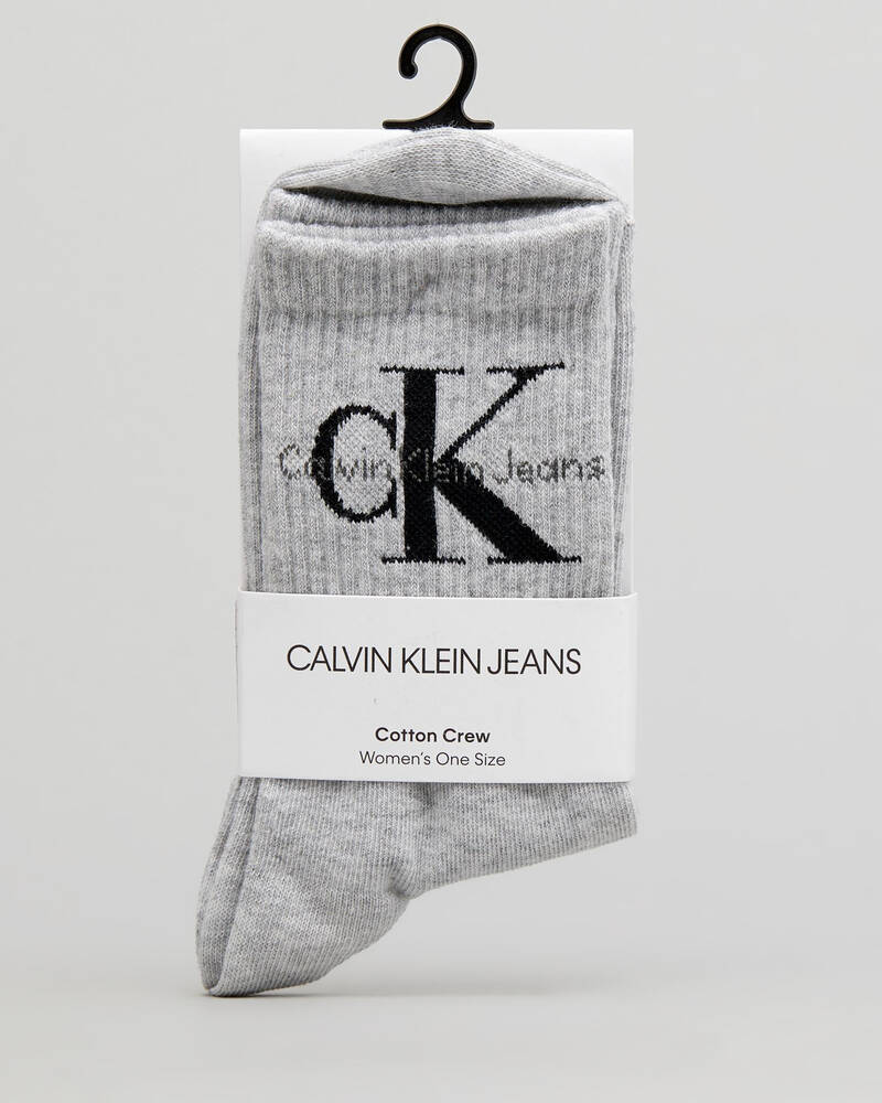 Calvin Klein Womens Jeans Logo Crew Socks for Womens