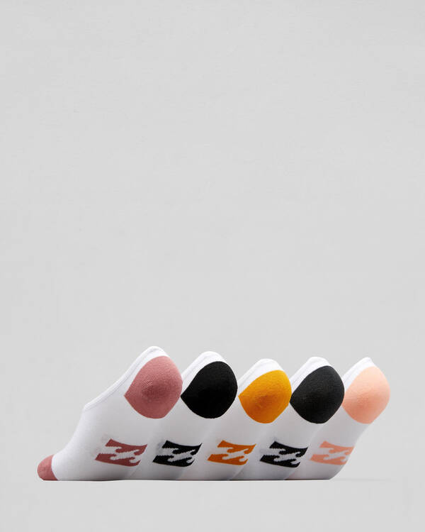Billabong Womens Stacked Invisible Sock Pack for Womens