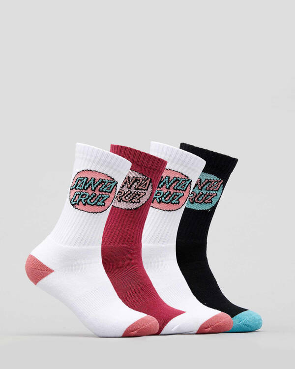Santa Cruz Womens Pop Dot Sock 4 Pack for Womens