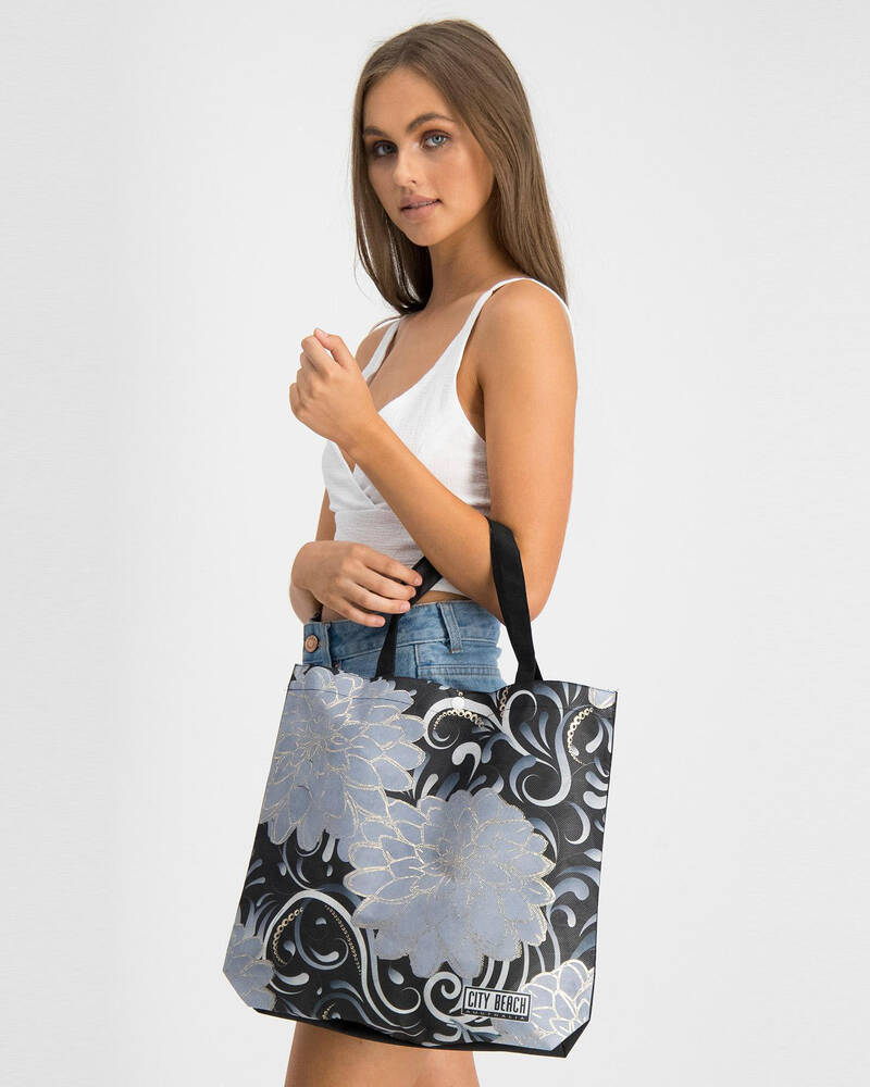 Mooloola Silver Floral Eco Bag for Womens