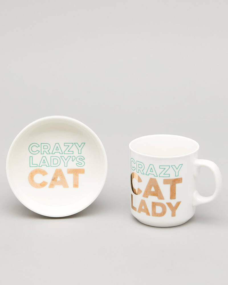Get It Now Crazy Cat Bowl Set for Unisex