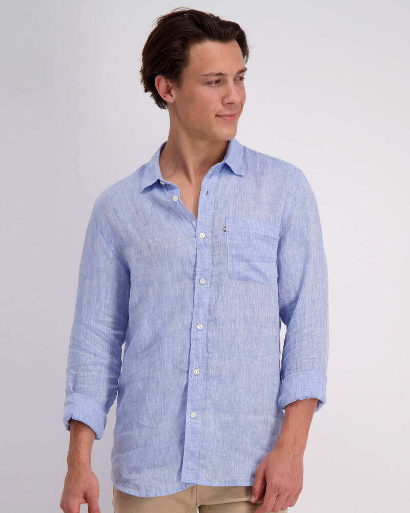 Academy Brand Hampton Linen Long Sleeve Shirt for Mens