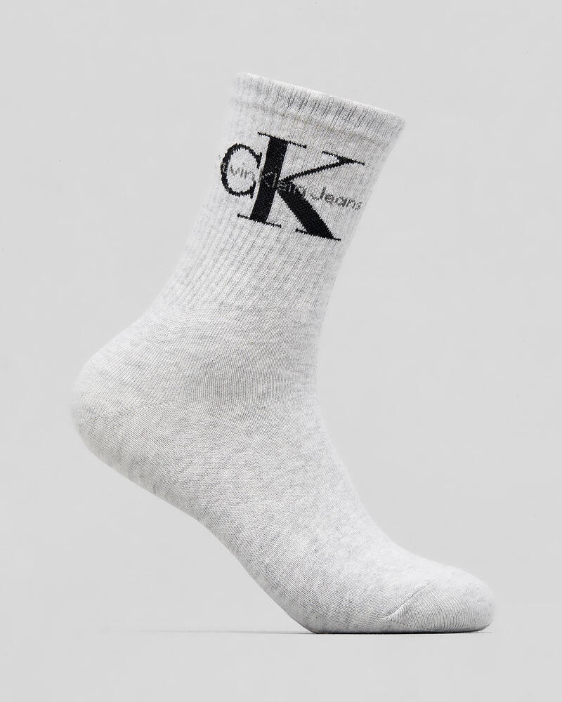 Calvin Klein Womens Jeans Logo Crew Socks for Womens