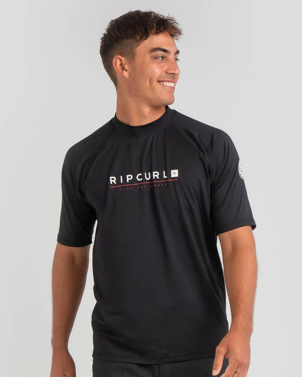 Rip Curl Shockwave Short Sleeve Rash Vest for Mens