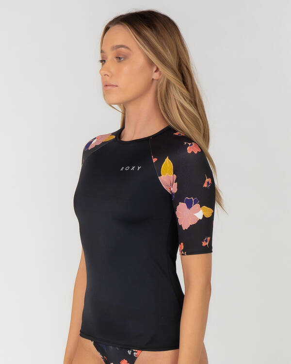 Roxy Girls' Riding Time Short Sleeve Rash Vest for Womens