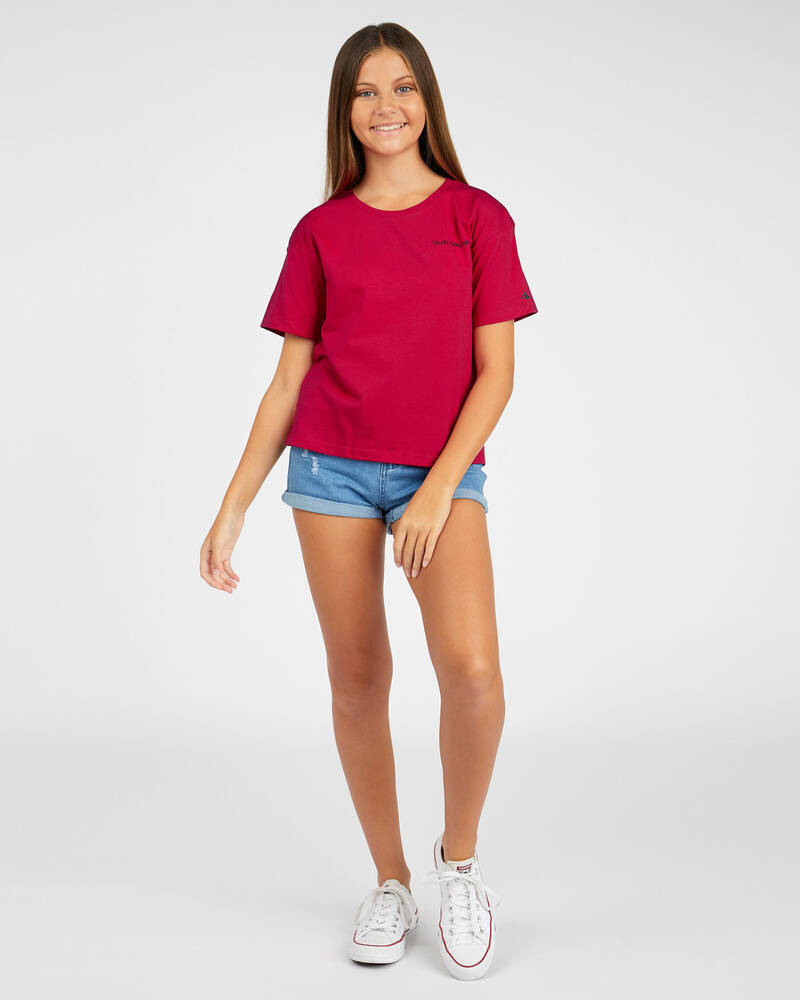 Calvin Klein Jeans Girls' Chest Logo T-Shirt for Womens