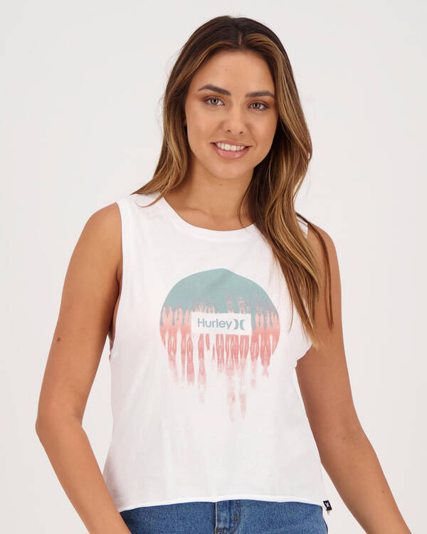 Hurley Smeared Biker Singlet Top for Womens