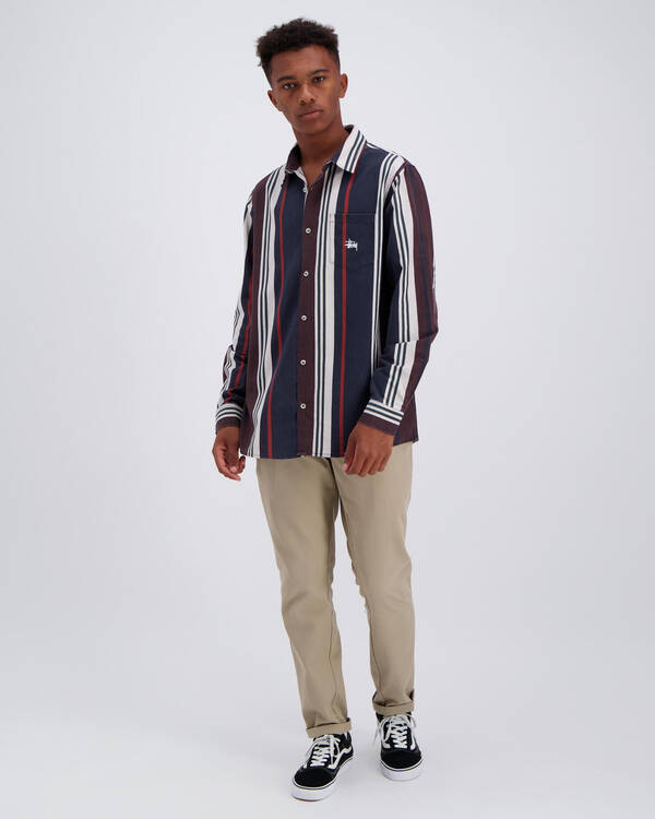 Stussy Direction Vert Stripe Long Sleeve Shirt for Mens