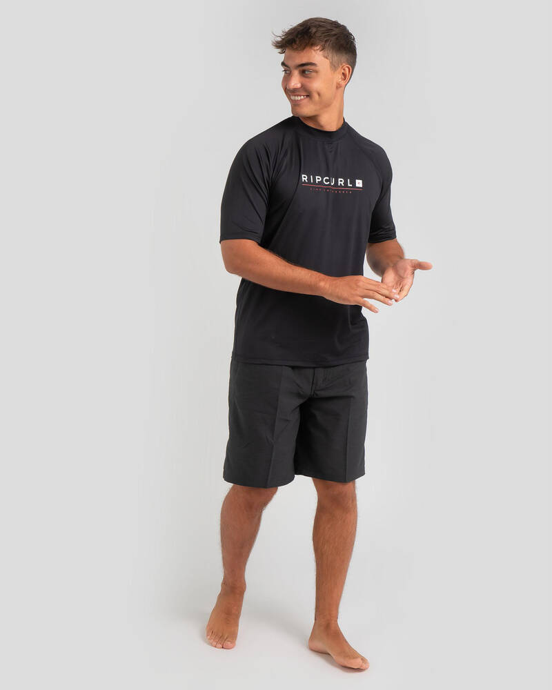 Rip Curl Shockwave Short Sleeve Rash Vest for Mens