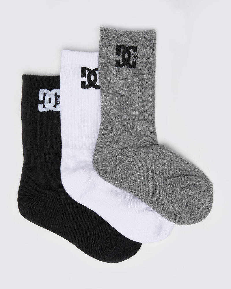 DC Shoes Boys' 3 Pack Crew Socks for Mens