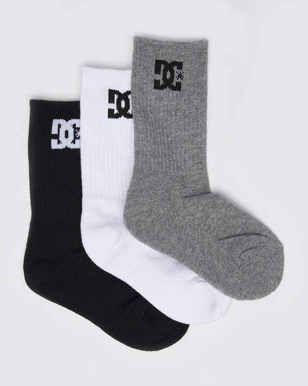 DC Shoes Boys' 3 Pack Crew Socks for Mens