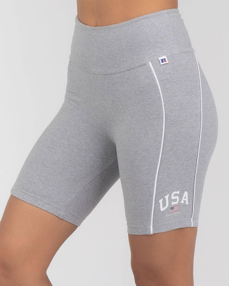 Russell Athletic USA Piping Bike Shorts for Womens