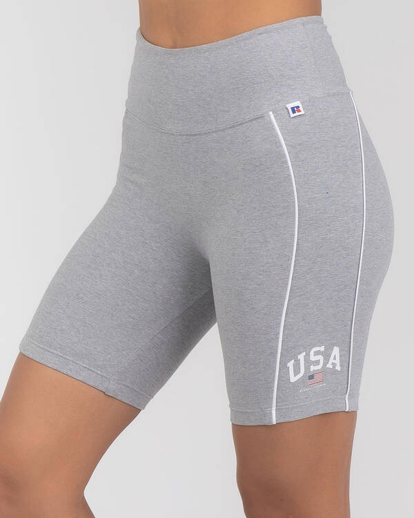 Russell Athletic USA Piping Bike Shorts for Womens
